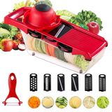 Mandolina Multifuncional Para Cortador De Vegetais Com 6 Lâminas