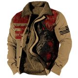 Jaqueta Zocavia Western Aztec Fleece Para Homens, Outono, Inverno, Marrom M