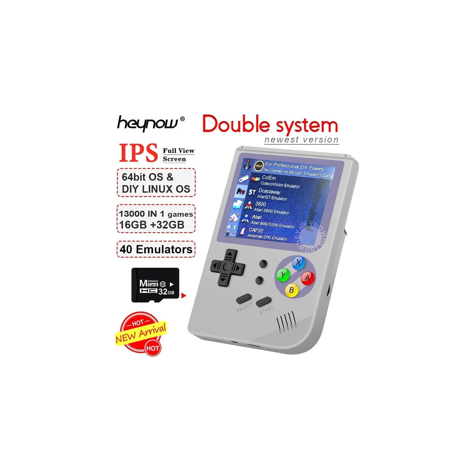 Console De Videogame Retro Linux Ips 2,8 Polegadas 16gb + 32gb