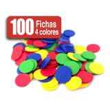 Tokens: 100 Peças, Jogos De Contagem De Plástico, 4 Cores