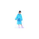 Capa De Poncho Infantil Impermeável, Chuva E Vento, Chapéu Azul