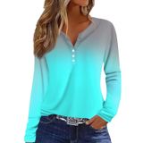 Blusa Feminina Cotecram Button, Decote Em V, Manga Comprida, Folgada