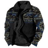 Jaqueta Zocavia Western Aztec Fleece Para Homens, Outono E Inverno
