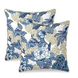 Capas De Almofada Kslids Vintage Floral Velvet 50x50cm Azuis