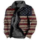 Jaqueta Zocavia Western Aztec Fleece Para Homens, Outono, Inverno, Vermelha M
