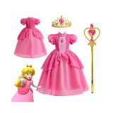Fantasia Super Brothers Peach Para Meninas, Vestido De Princesa