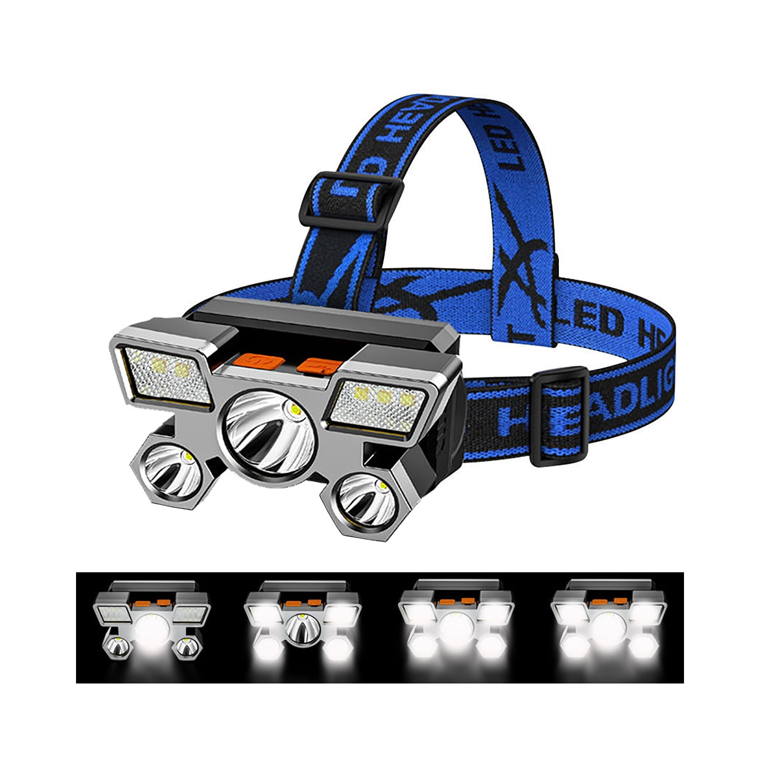 Farol Lâmpada Frontal Led Recarregável Ajustável A 90° Waterpro