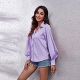 Blusa Drophoulderhirt Com Bolso De Manga Comprida Para Mulheres