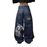 Jeans Bvrctyp Unissex Y2k Hip Hop Street Gothic Baggy Blue Xxl