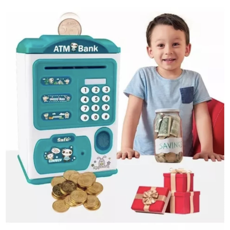 Pegada Sonora Eletrônica Do Saving Bank Com Senha Para Crianças