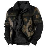 Jaqueta Zocavia Western Aztec Fleece Para Homens, Outono E Inverno, 2xl