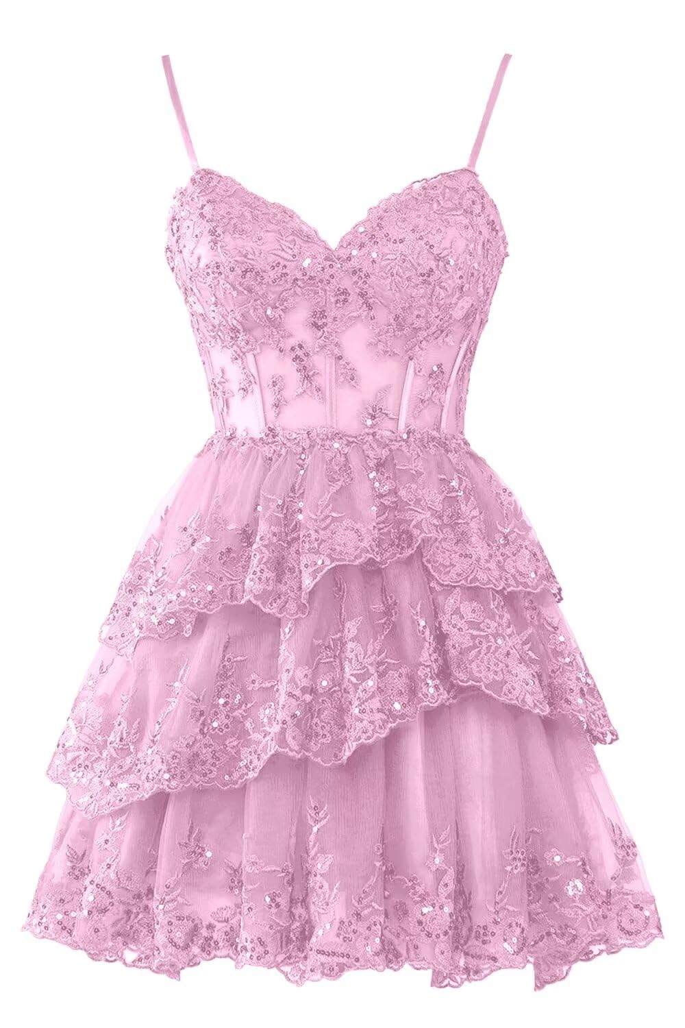 Vestido De Boas-vindas Hanshi E-commerce Com Apliques De Renda Rosa E Tule