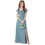 Vestido De Dama De Honra Jirocum Chiffon Para Adolescentes Juniores Jr001 Blue