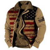 Jaqueta Zocavia Western Aztec Fleece Para Homens, Outono E Inverno