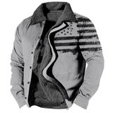 Jaqueta Zocavia Western Aztec Fleece Para Homens, Outono E Inverno, 2xl