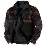 Jaqueta Zocavia Western Aztec Fleece Para Homens Outono Inverno M