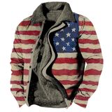 Jaqueta Zocavia Western Aztec Fleece Para Homens, Outono E Inverno