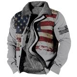 Jaqueta Zocavia Western Aztec Fleece Para Homens, Outono E Inverno, 3xl