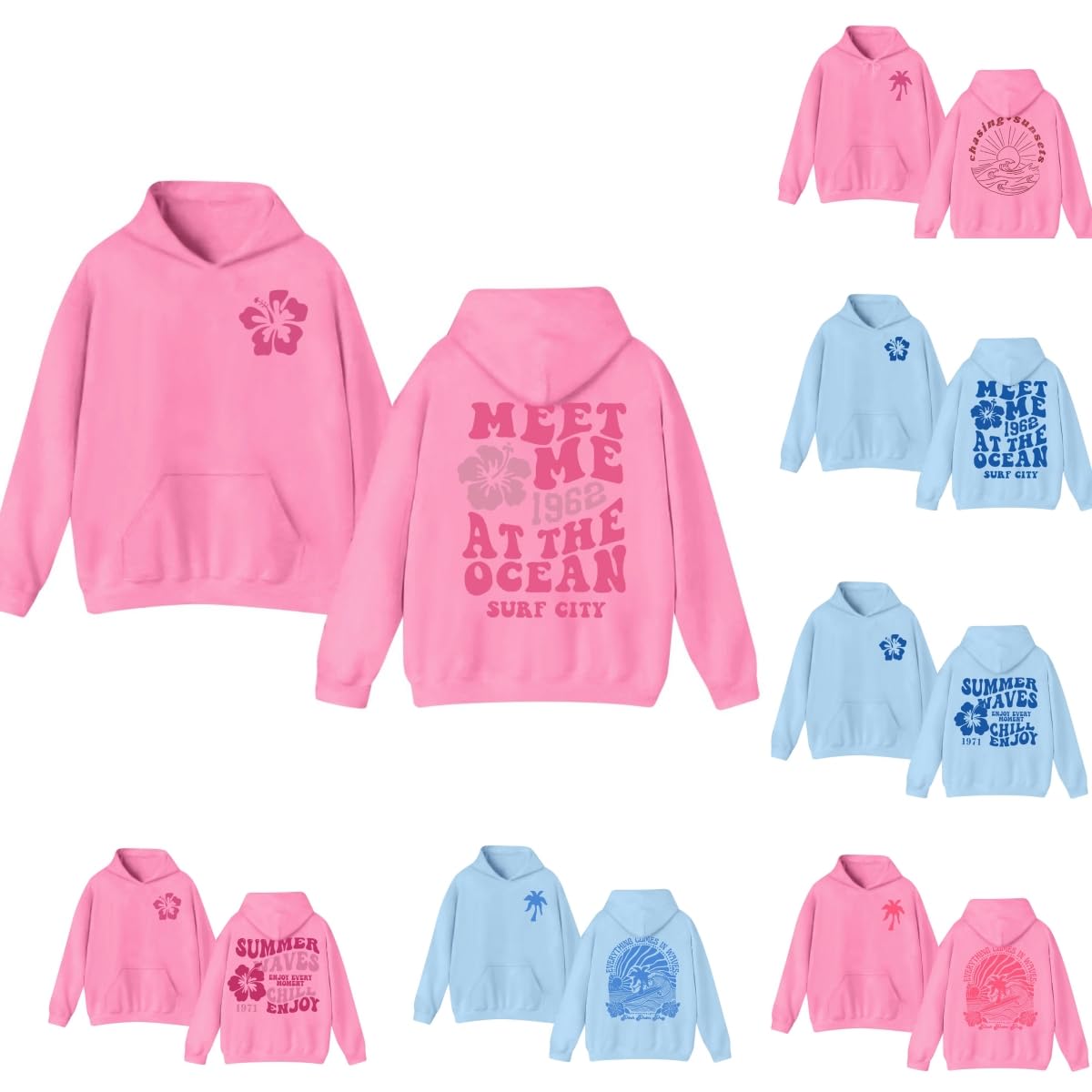 Moletom Com Capuz Estampado E Preppy Rosa Palm Puff 9-10 Anos