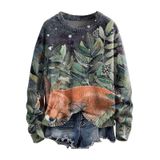 Moletom Feminino Wzdszle Merry Christmas Leaf Fox Verde Xxl
