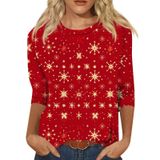 Camisa Bdporkas Christmas, Manga 3/4, Blusa Plus Size, Vermelha, Gg