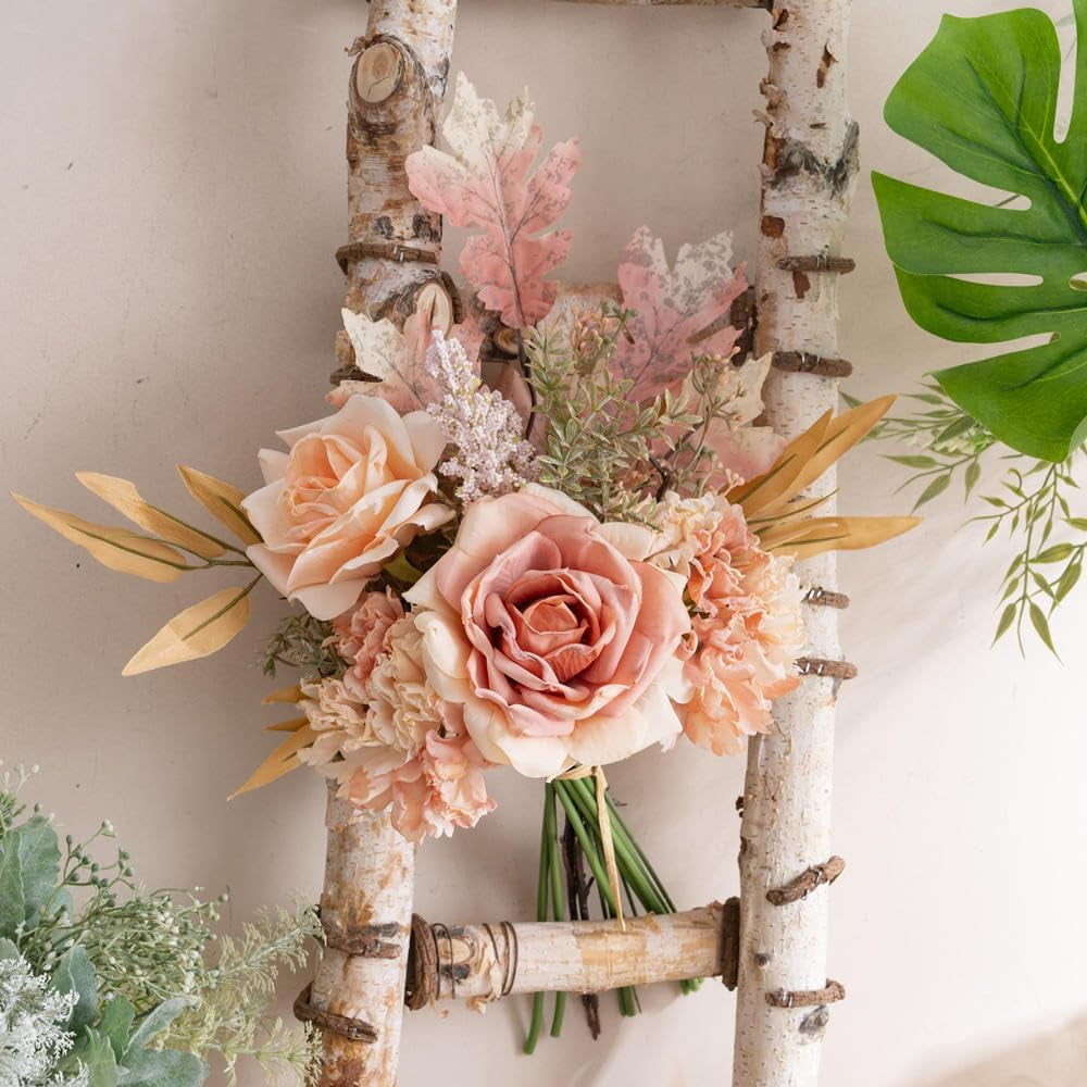 Buquê De Decoração De Casa De Seda Artificial Vintage Rosa Champanhe