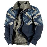 Jaqueta Zocavia Western Aztec Fleece Para Homens Outono Inverno 4xl