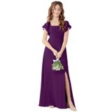 Vestido De Dama De Honra Jirocum Chiffon Para Adolescentes Juniores Grape Us14