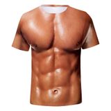 Camiseta De Musculação Com Estampa 3d Simulada De Tatuagem Muscular Masculina