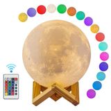 Lâmpada Led Moon Recarregável Com Controle Remoto