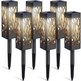 Lâmpada De Jardim De Paisagem Led Quadrada Com Luz Solar (6 Unidades)