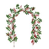 Guirlanda De Natal, Porta Frontal, Frutas Vermelhas, Verde, Baga Tricotada
