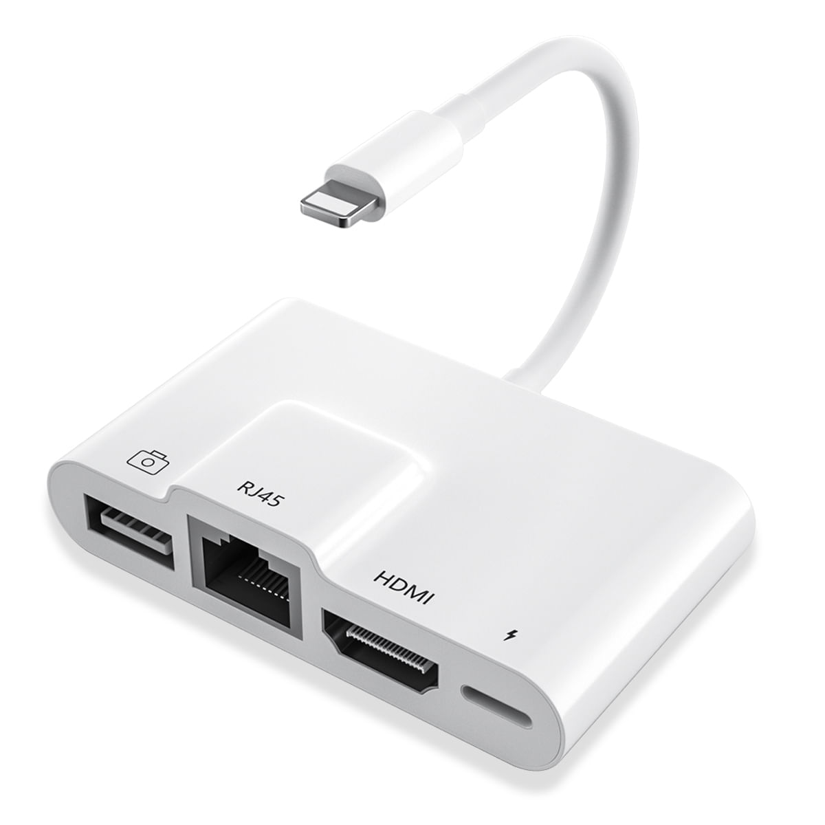Adaptador De Rede Gigabit Lightning Para Hdmi/usb/rj45 Para Iphone