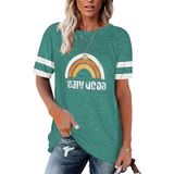 Camiseta Casual, Moda Feminina, Manga Curta, Confortável