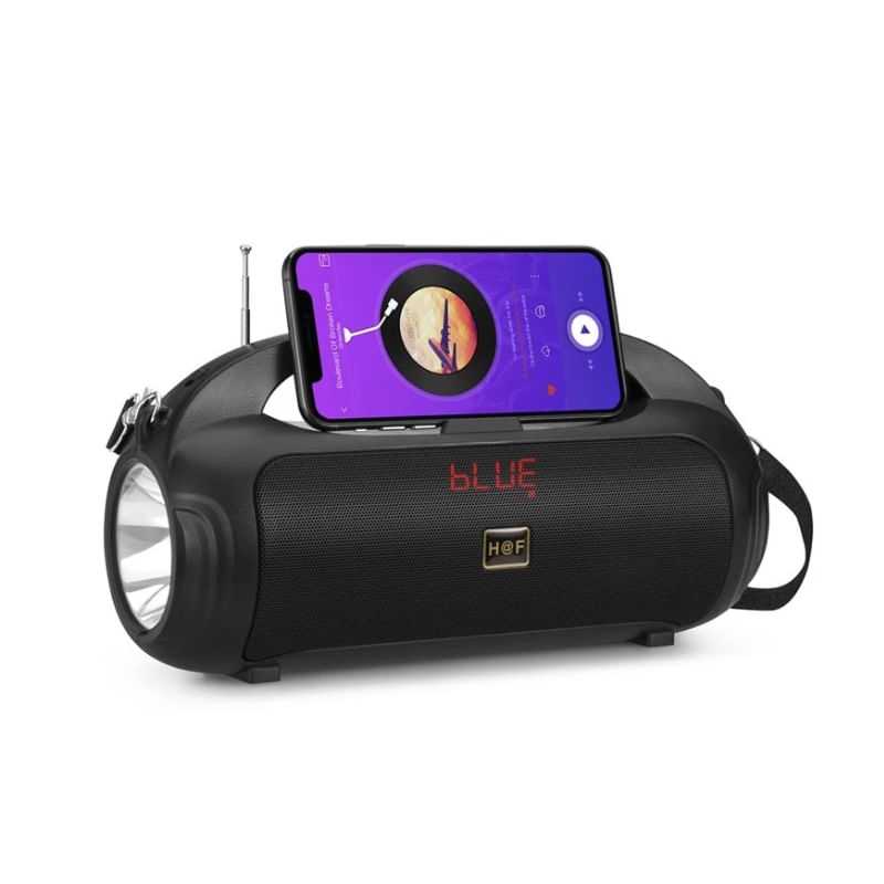 Alto-falante Portátil Bluetooth Com Lanterna Solar E Rádio Hf-f311