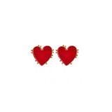 Aros Esmaltados Wild Love Red Heart Shape