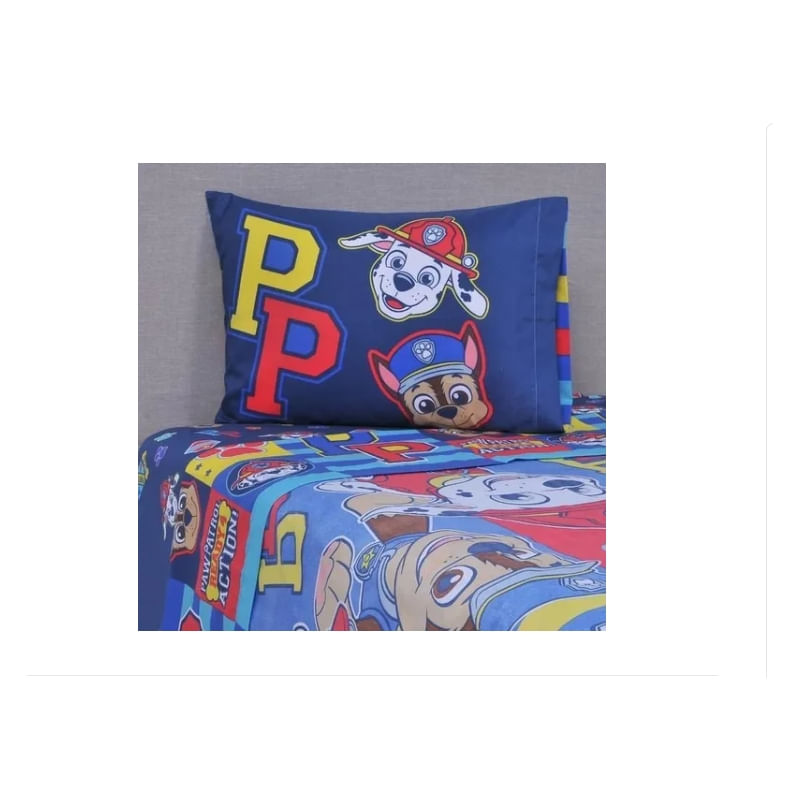 Conjunto De Lençóis Paw Patrol Plaza And Media 1.5 Plz Para Crianças