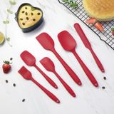 Conjunto De Espátula De Silicone Antiaderente, 6 Unidades, Cor Vermelha