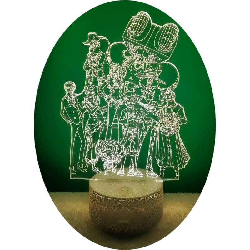 Lâmpada 3d Muguiwaras Zoro Luffy Nami Shopper 7 Cores Led