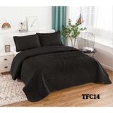 Capa De Cama Preta Quilt Summer King De Poliéster 250x270cm