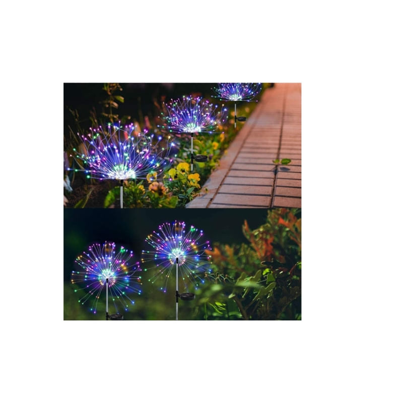 Luzes De Natal Micro Led Solar Fairy Fire X2 Multicolor