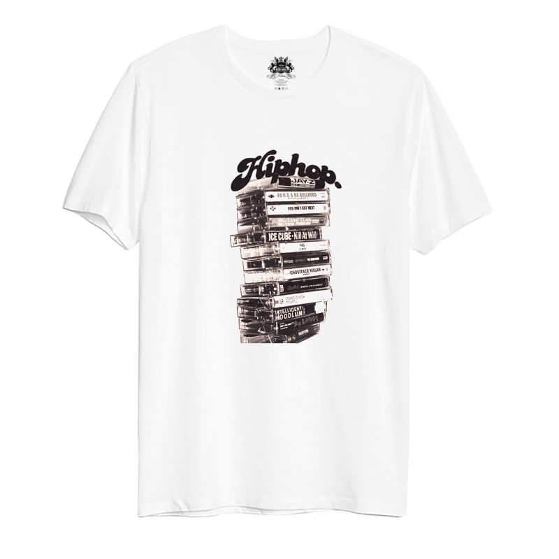 Camiseta Hip Hop Cassette Pole 100% Algodão 165 G/m² Unissex