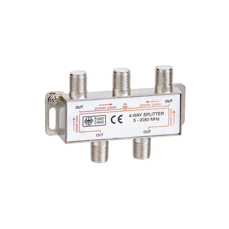 Divisor Coaxial De Televisão Por Satélite 5-2400mhz De 4 Vias