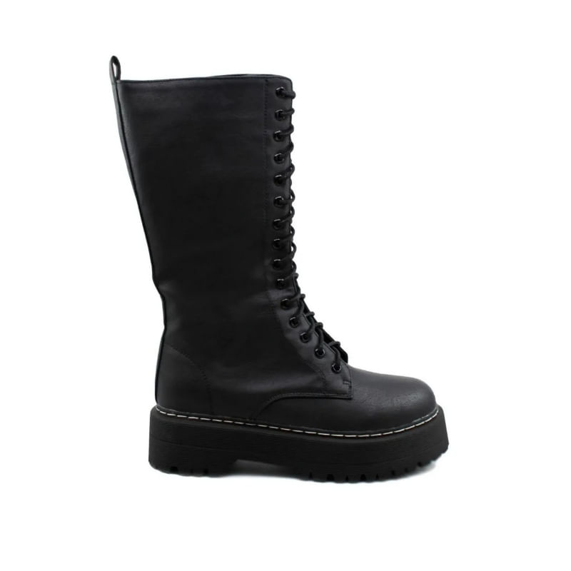 Botas Femininas De Couro Preto Baixo