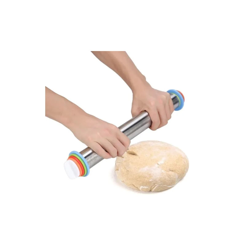 Rolling Pin Uslero Regulável Em Aço Inoxidável Com Balança