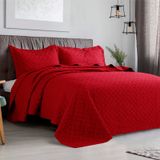 Capa De Edredão Vermelha Queen Size, Poliéster De Verão, 230x250cm