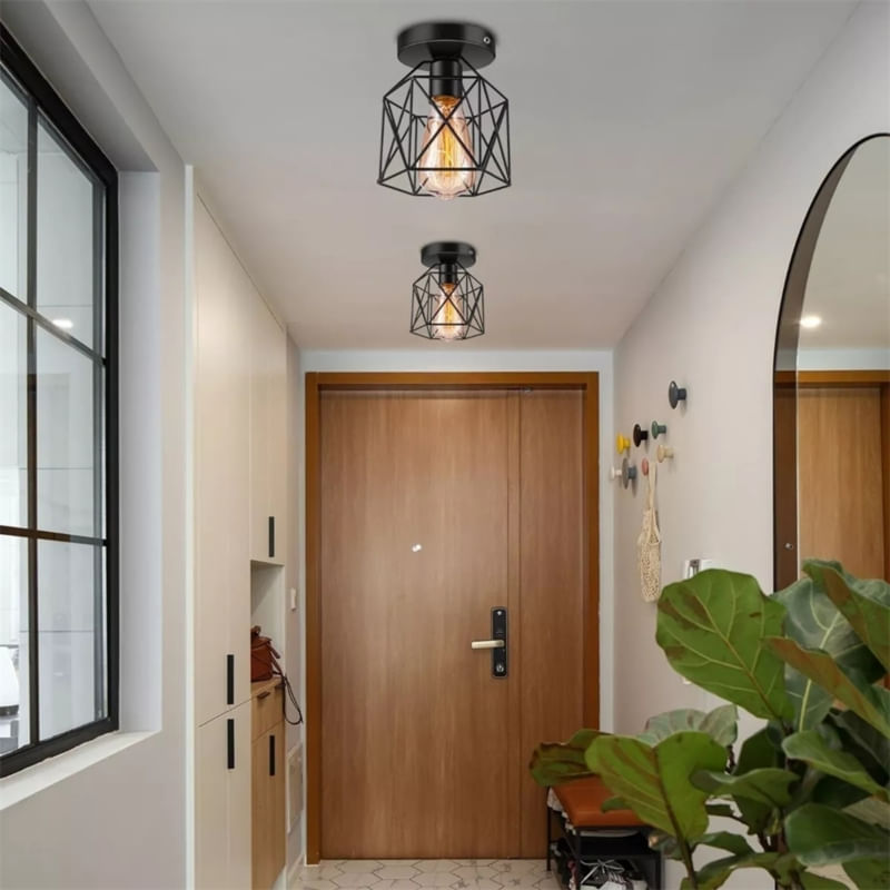 Candeeiro De Teto Nordic Vintage Pendant E27 40w Led Focus X2