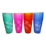Conjunto De Vidro: 6 Plásticos Resistentes, Reutilizáveis, 400 Ml, Cor Aleatória