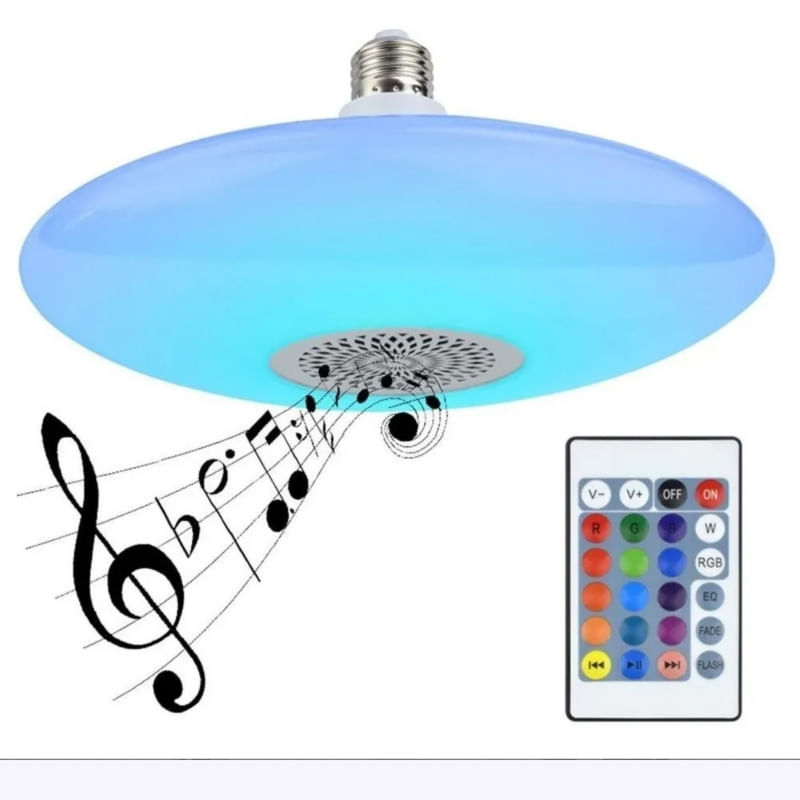 Luz De Música Bluetooth Talking Blister Rgb 48w Com Controle Remoto