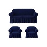 Conjunto De Estojos De Sofá Turco De 3 Lugares +1 Lugar Azul